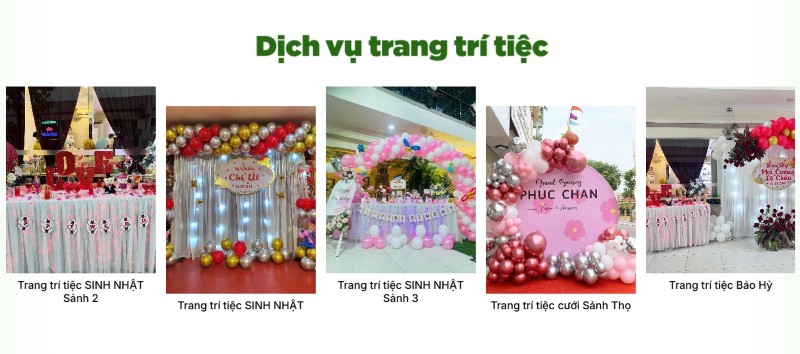 Tất tần tật về dịch vụ trang trí tiệc tại Làng Nướng Nam Bộ 49 Hòa Bình